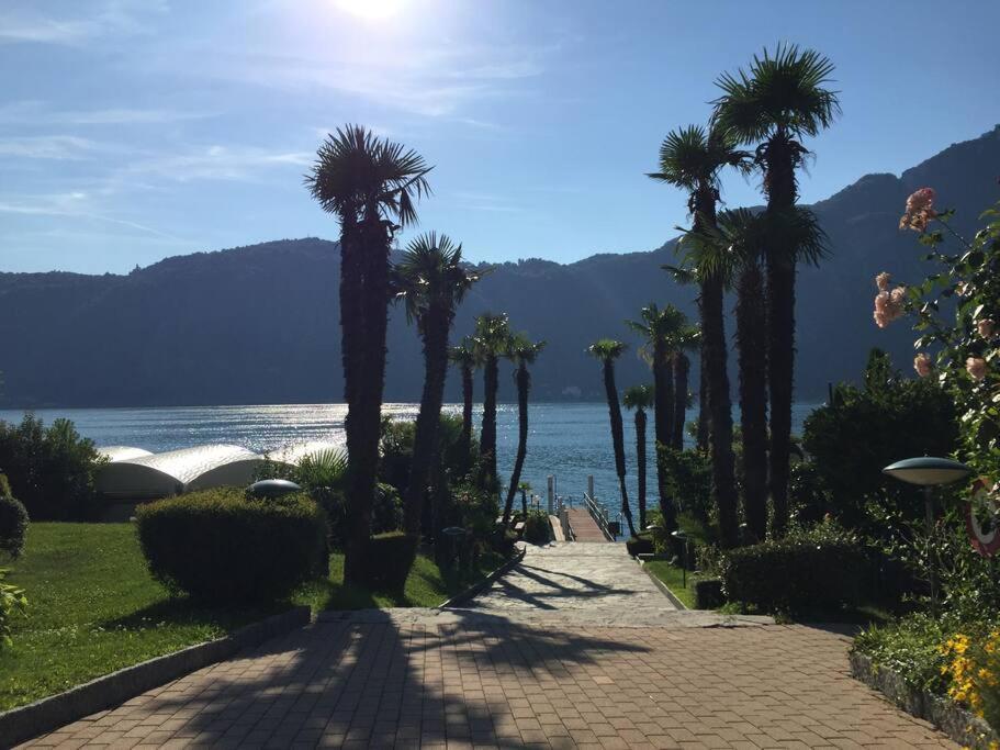 Luganersee, Pool, Strand, Parkplatz, Suite Bissone Zewnętrze zdjęcie